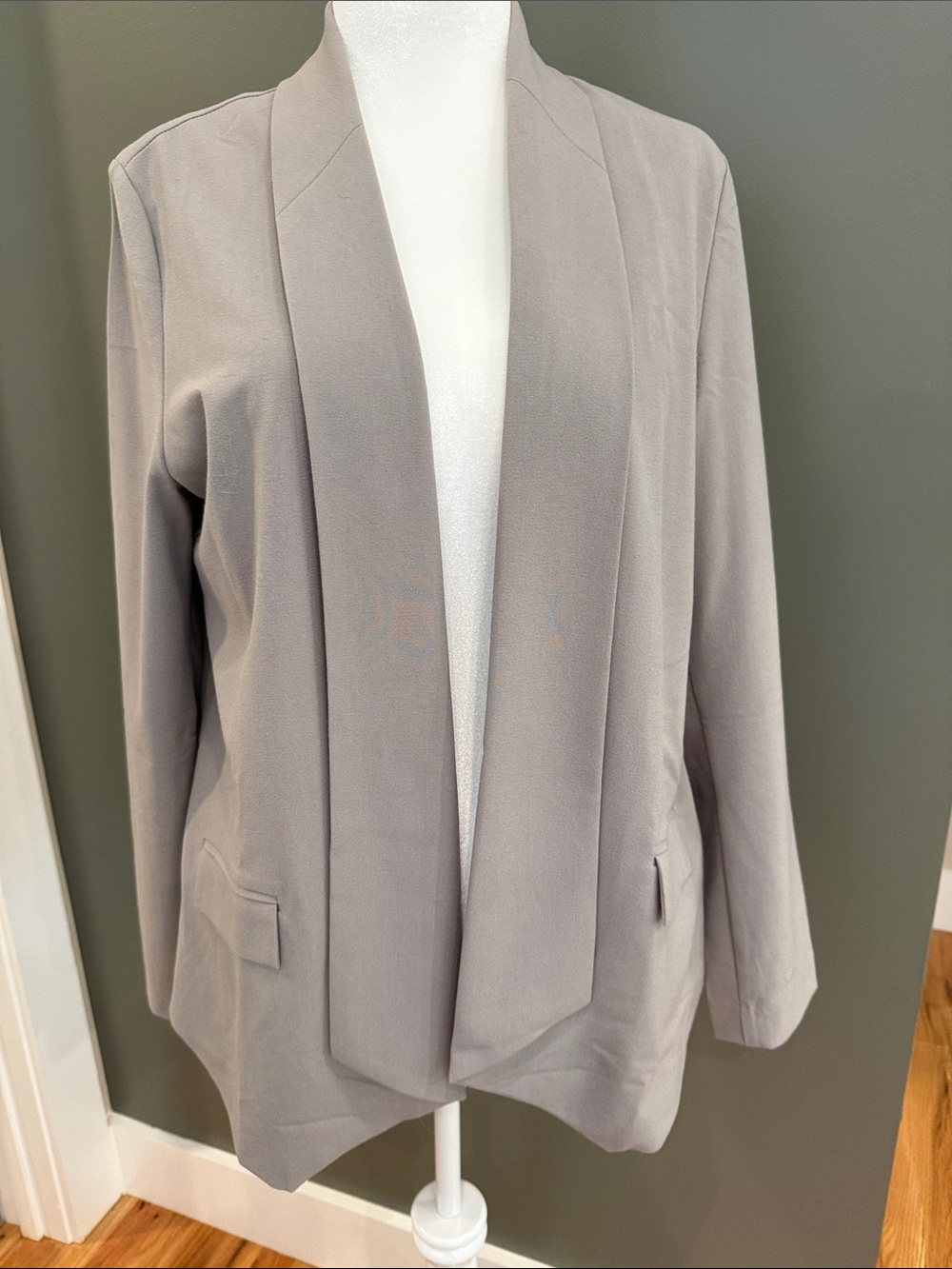 Women’s Open-Front Blazer Jacket in Light Taupe